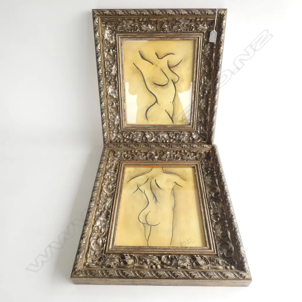 PR ORNATE FRAMED NUDES BY D. HOBBS 2001  240 X 290MM Image 1++
