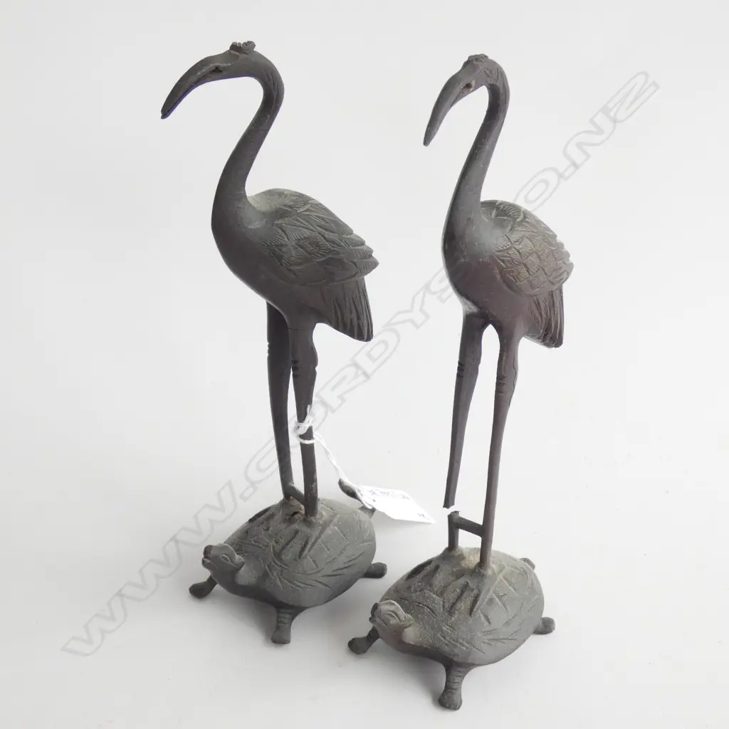 PR BRASS BIRDS ON TURTLES H.250mm ONE AF Image 1++