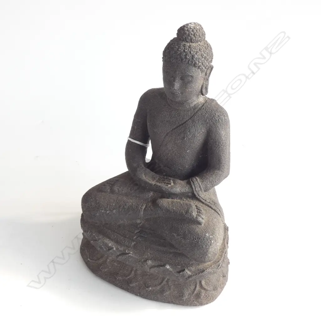BLACK CEMENT SEATED BUDDHA H.210mm Image 1++