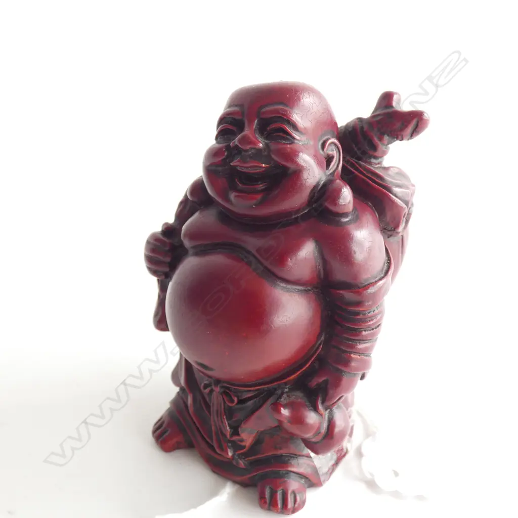 RESIN LAUGHING TRAVELLING BUDDHA H.95mm Image 1++