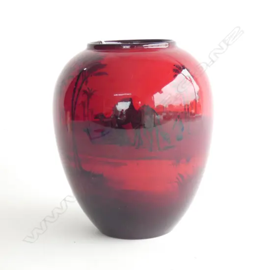 A Royal Doulton flambé vase