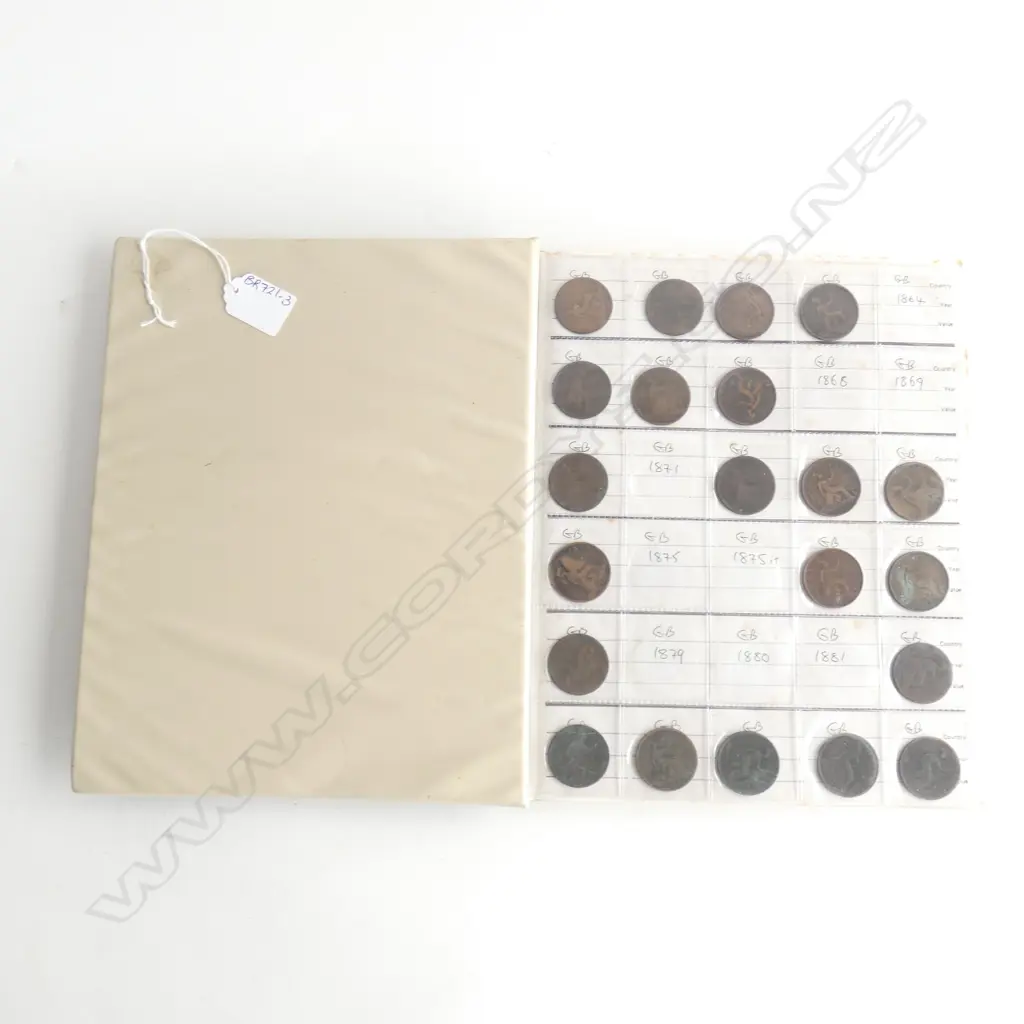 COIN ALBUM BRITISH  COPPER COINS DATING 1864 - 1967 Image 1++