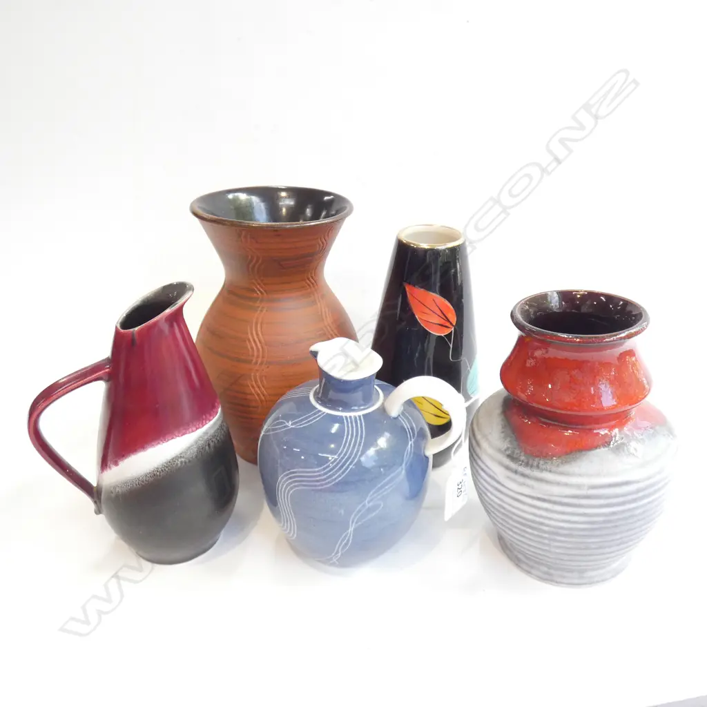 5 GERMAN CERAMIC JUGS & VASES H.200mm Image 1++