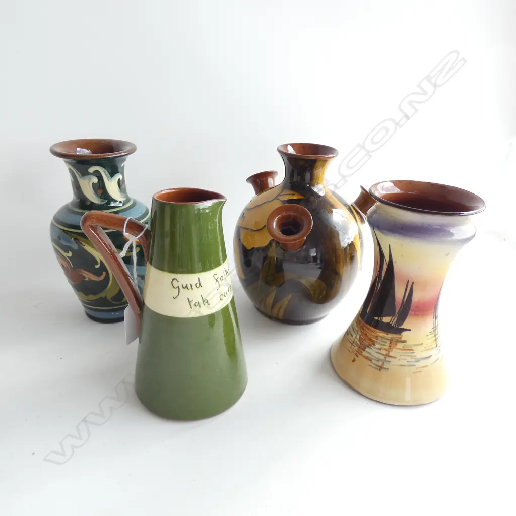 4 PCES ASST. TORQUAY WARE ART POTTERY H.160mm Image 1++