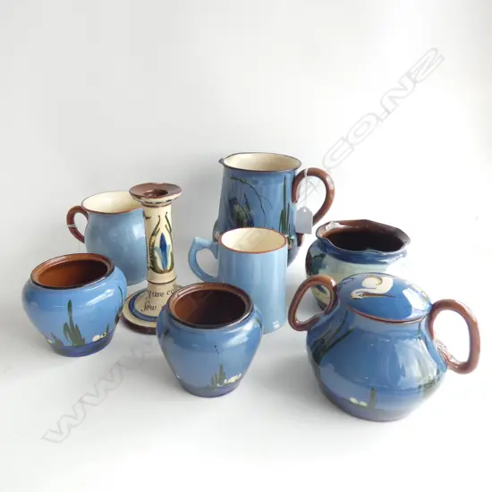 8 ASST. PCES BLUE TORQUAY WARE