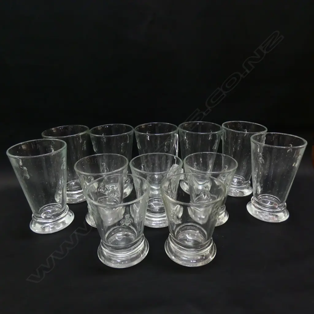 12 FRENCH 'PARIS MUSEES' WATER GLASSES; 7 140mm 5 105mm Image 1++