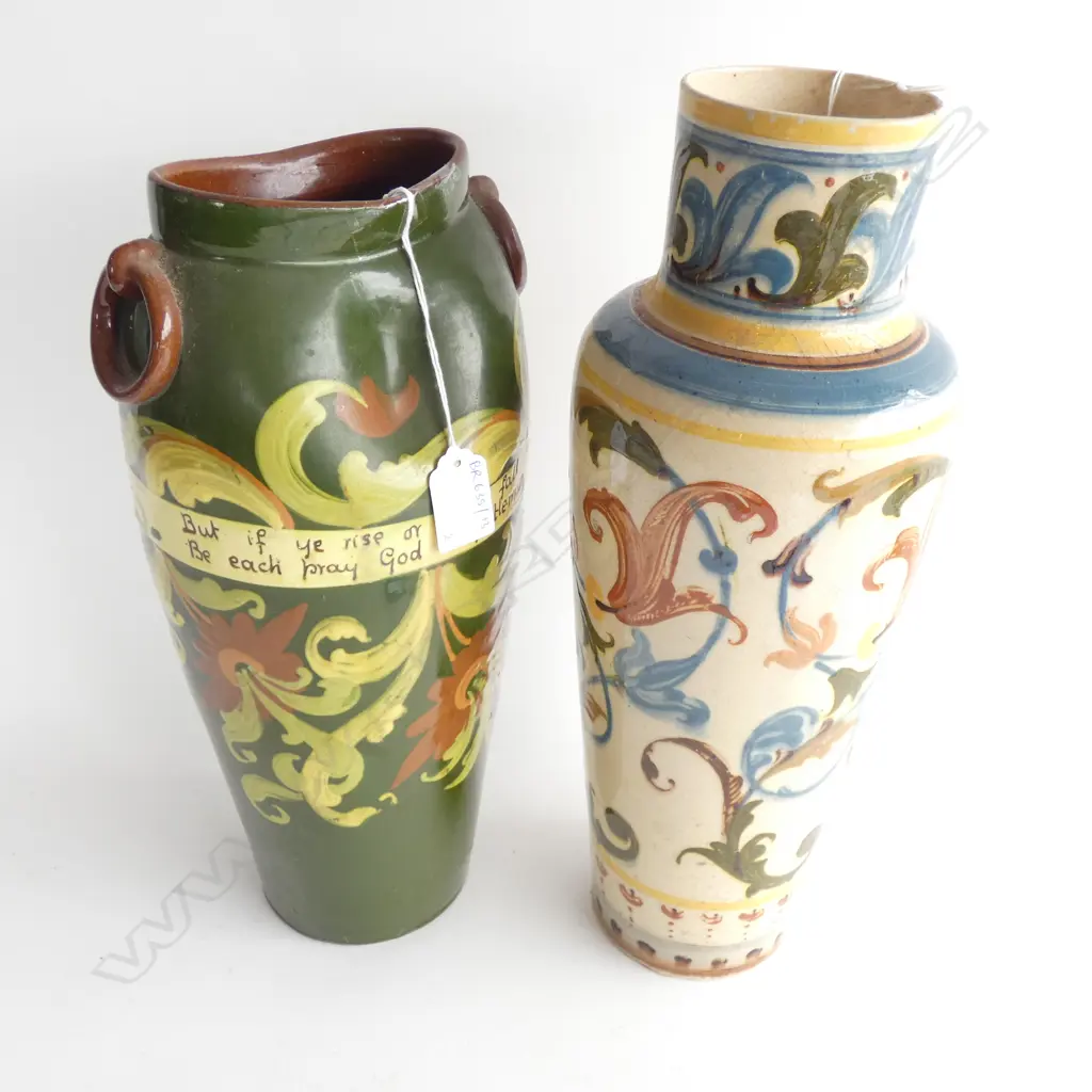 TORQUAY WARE VASE H.350mm + 1 SIMILAR AF Image 1++