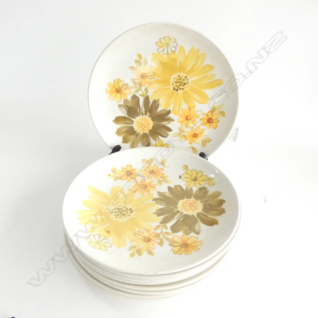 9 CROWN LYNN 'TOPAZ' DINNER PLATES 260mm dia Image 1++