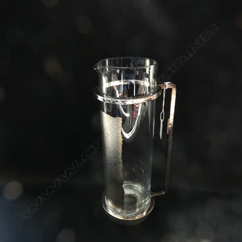 PAOLA NAVONE X EGIZIA GLASS & SILVER METAL WATER JUG H.305mm Image 1++