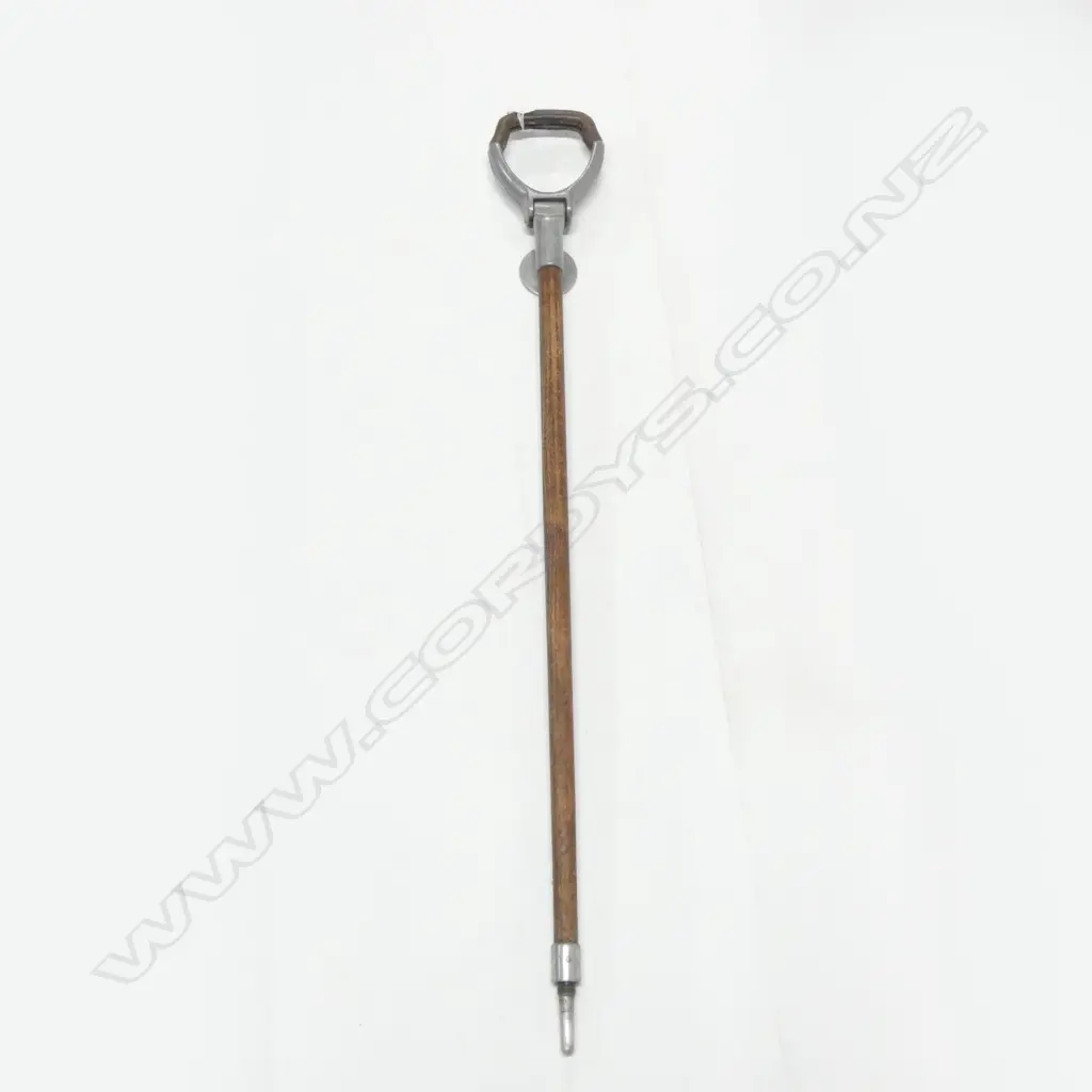 OLD FOLDING GOLF MONOPOD CHAIR - WOODEN / ALUMINIUM & LEATHER Image 1++