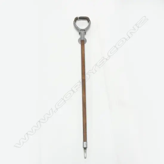 OLD FOLDING GOLF MONOPOD CHAIR - WOODEN / ALUMINIUM & LEATHER
