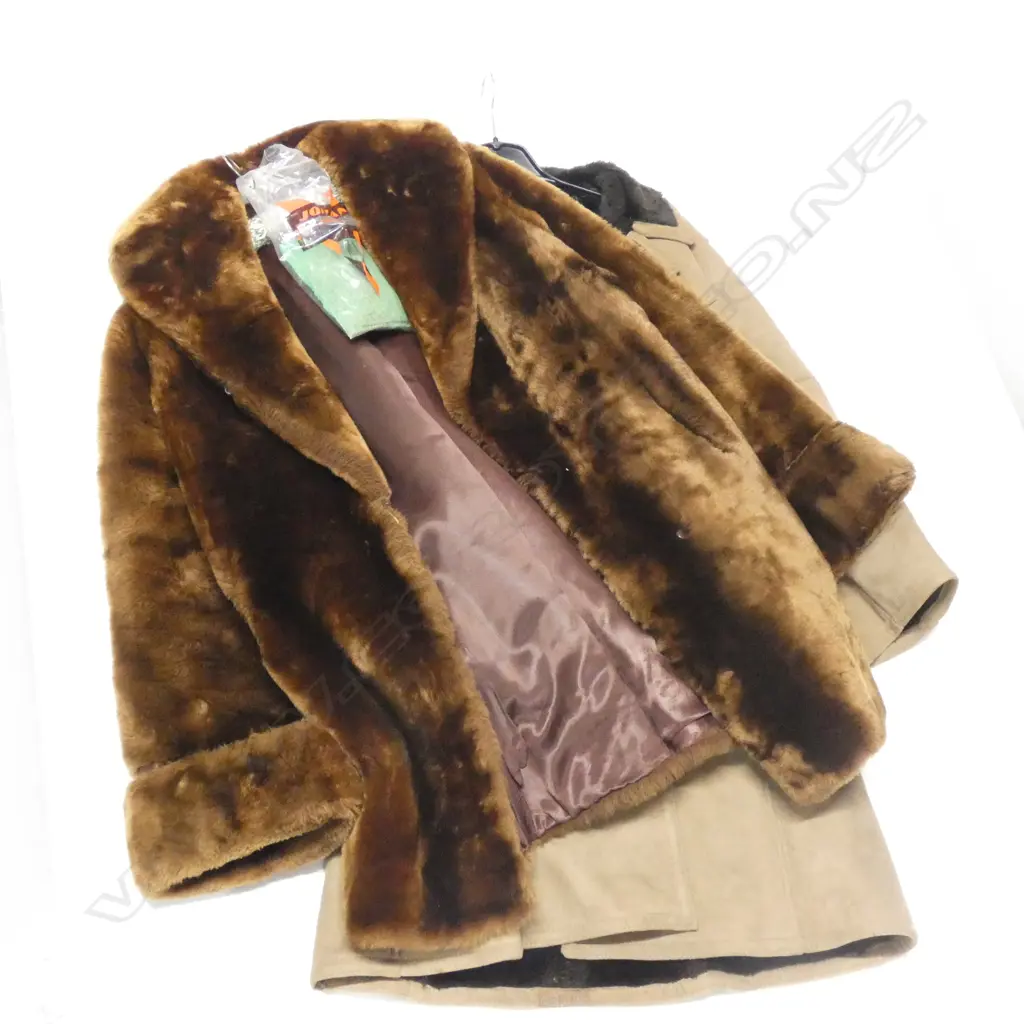 2 LADIES JACKETS; 1 LAMBSWOOL / 1 FAUX FUR Image 1++