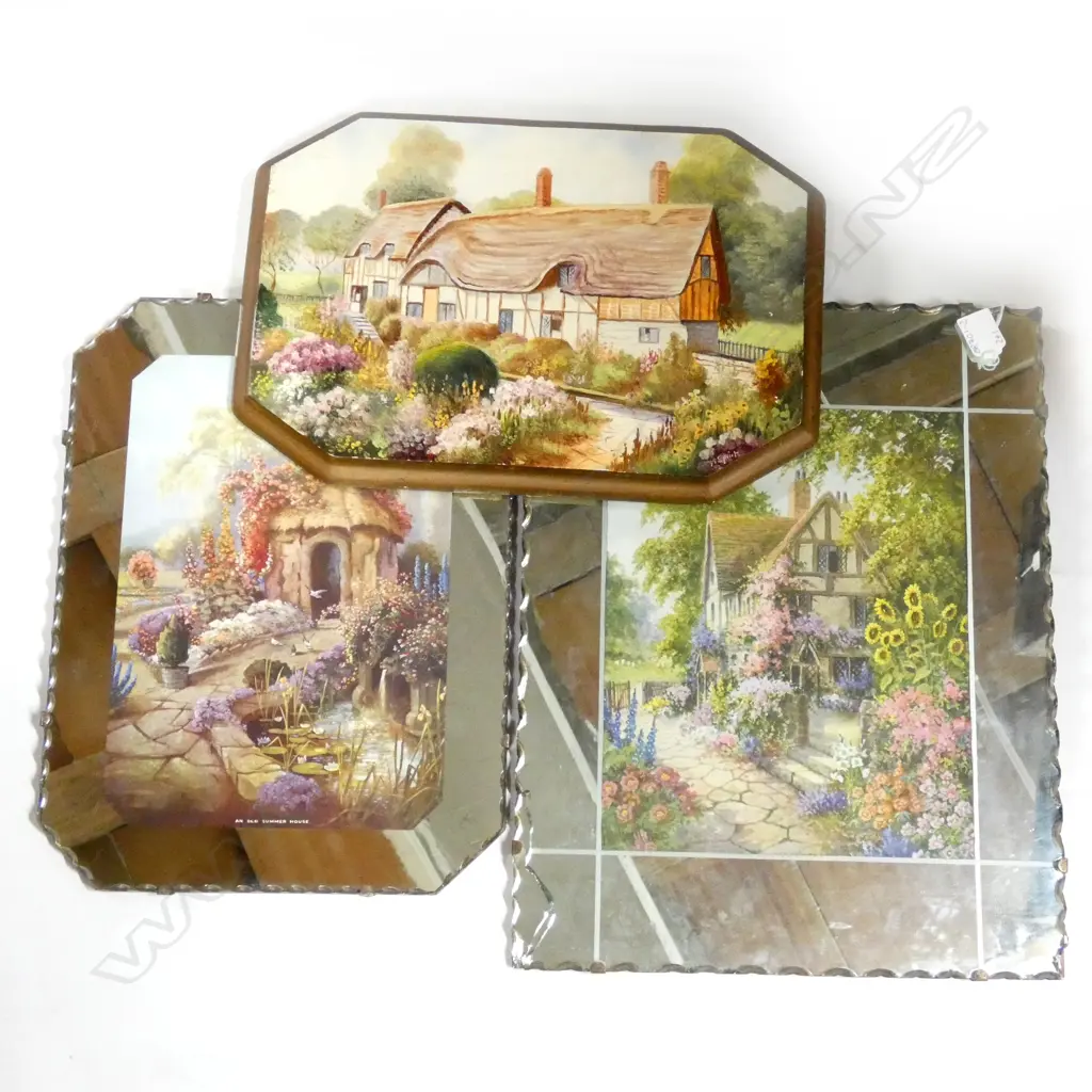 PR MIRROR FRAMED COTTAGE SCENES & 1 OTHER Image 1++