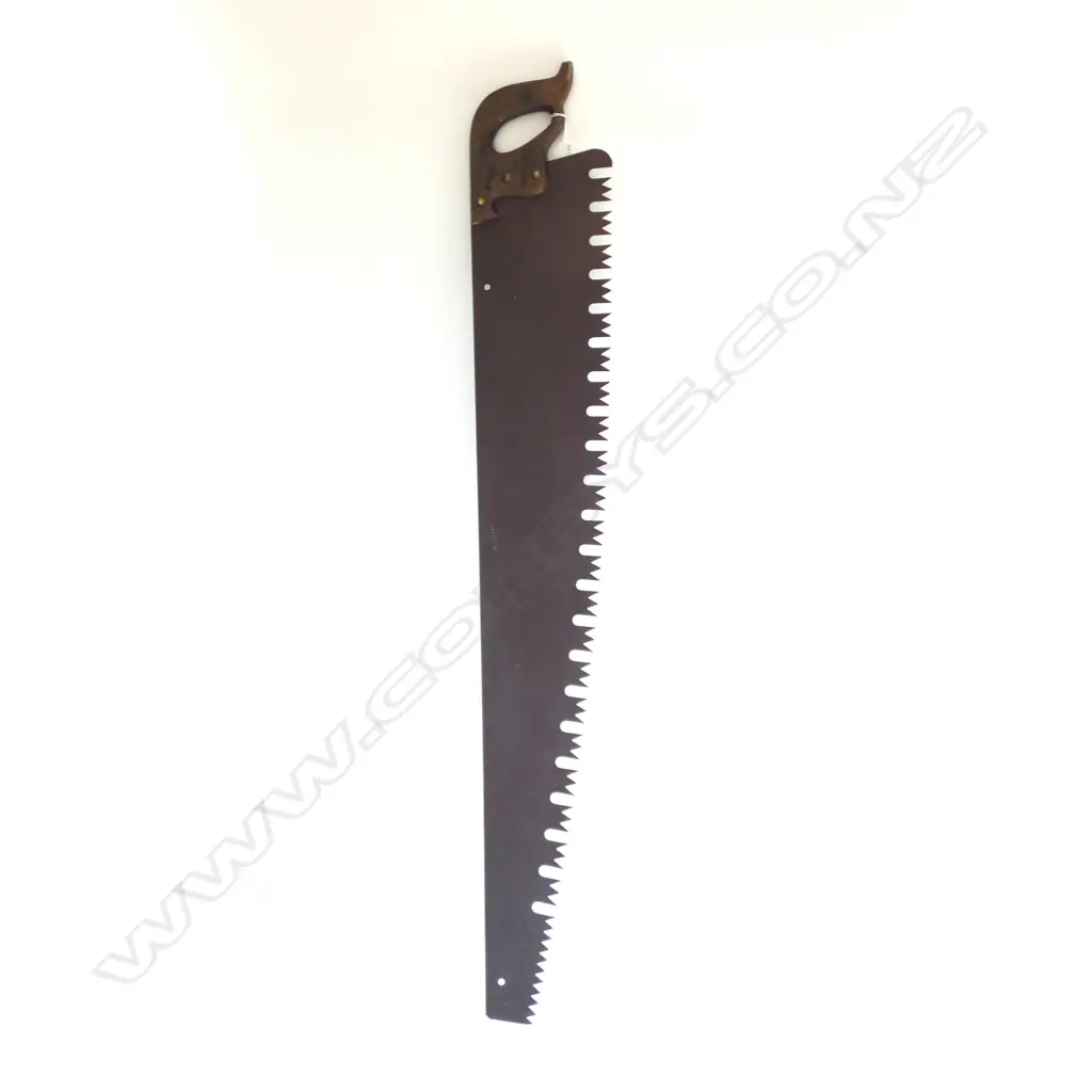 LARGE VINTAGE 'GREAT AMERICAN TOOTH' WOODEN SAW HANDLE AF L.1200mm Image 1++