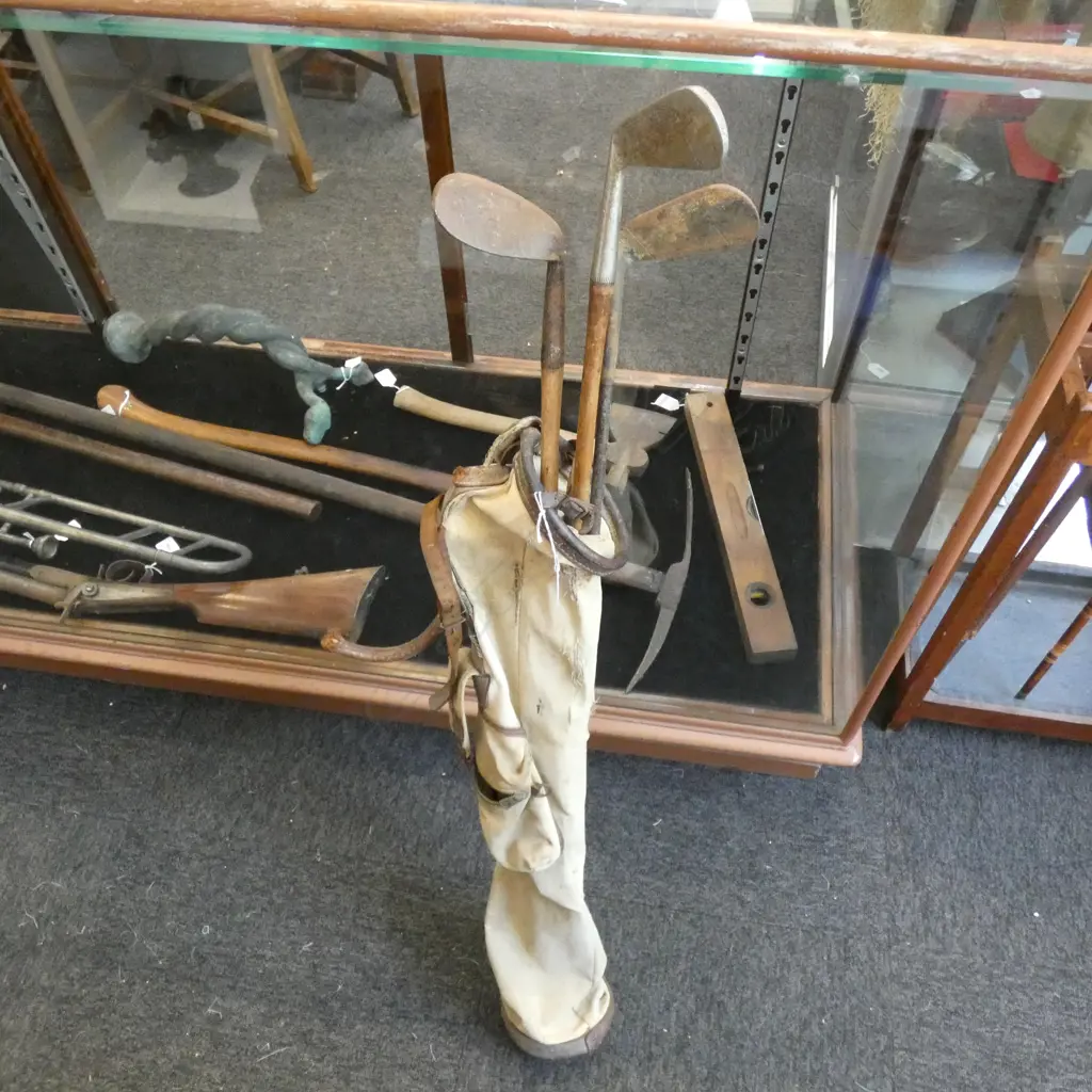 VINTAGE GOLF CLUBS & FUR STOLE  Image 1++