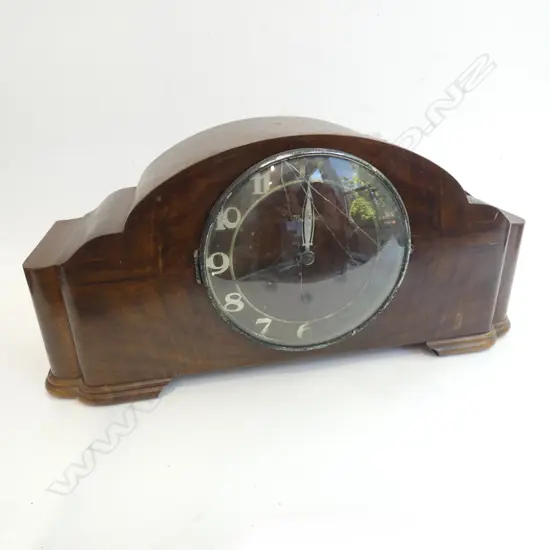 1930S MANTLE CLOCK DAMAGE TO GLASS