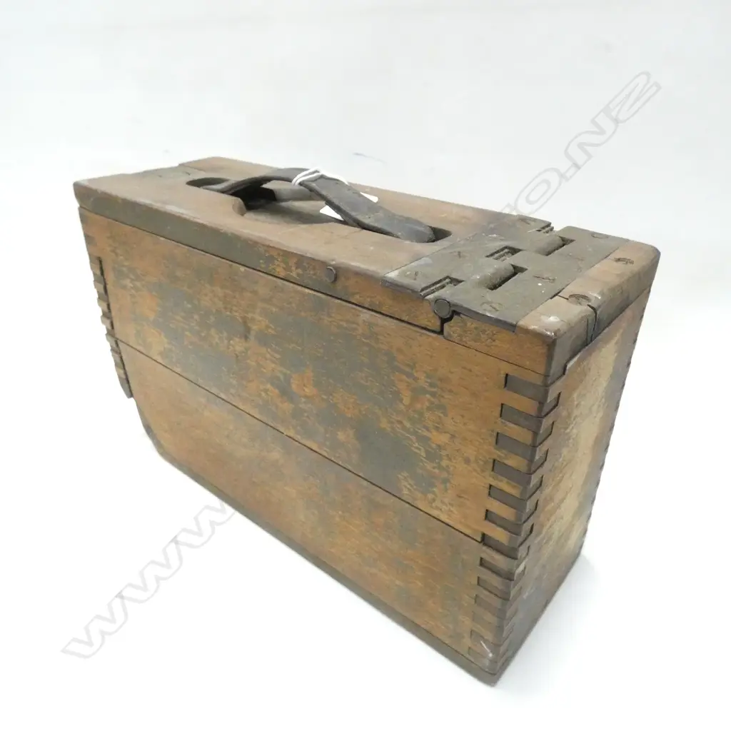 OLD WOODEN AMMUNITIONS BOX (?)  115 X 320 X 200MM Image 1++