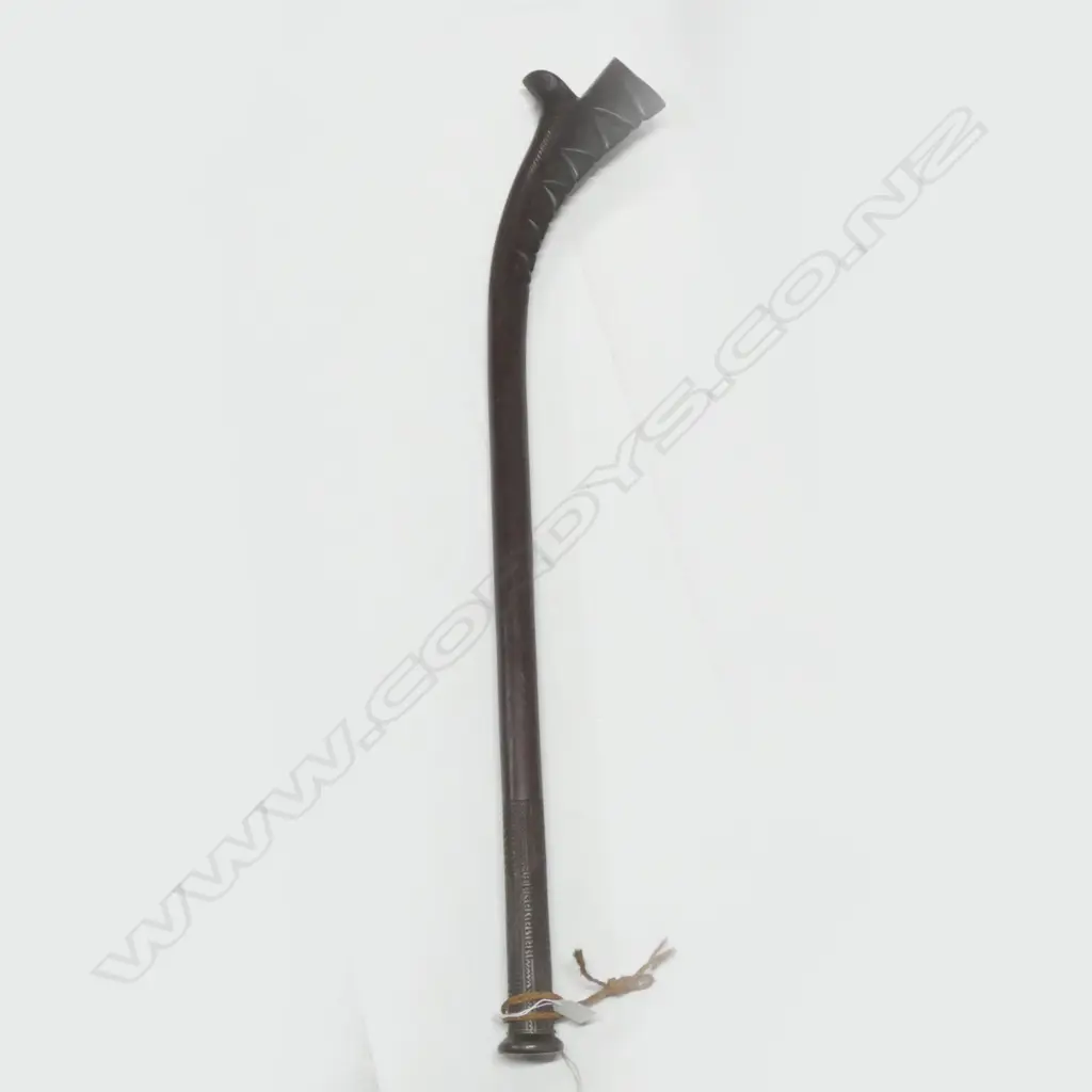 19/20TH CENTURY 2 HANDED FIJIAN CASUARINA WOODEN KIAKAVO CLUB - L 1020MM... Image 1++