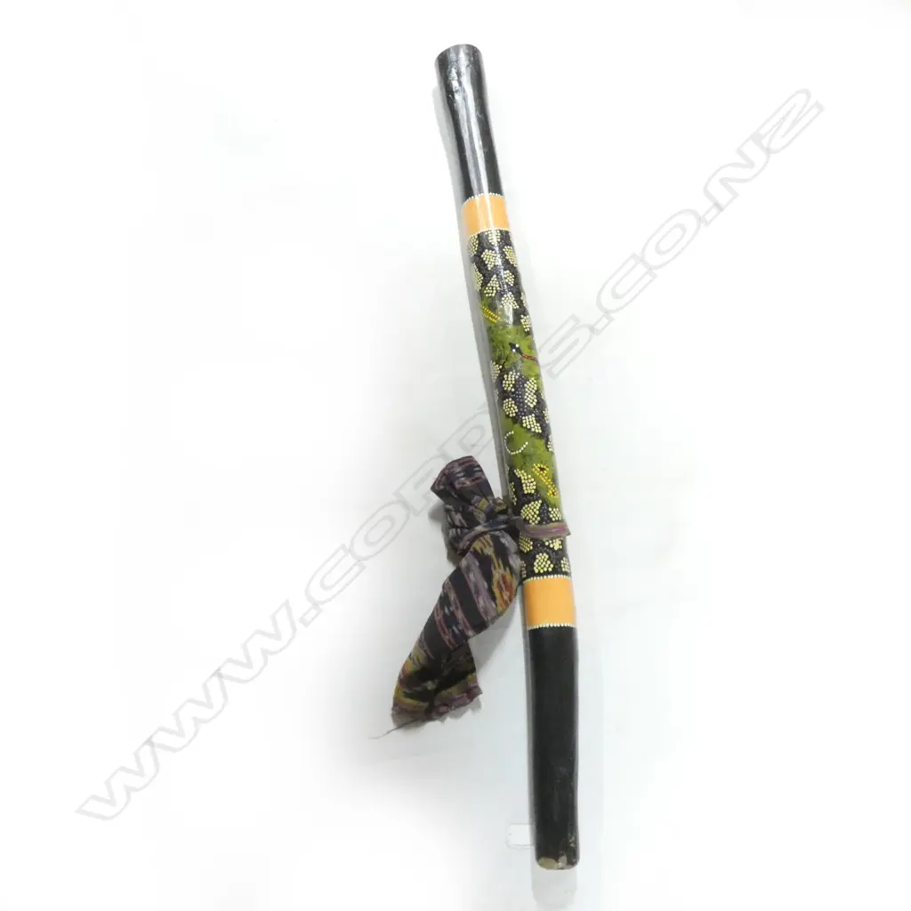 ABORIGINAL DIDGEREDOO - HAND PAINTED WITH TRADITIONAL DESIGNS L. 1260MM Image 1++