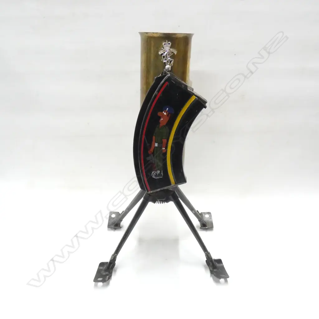 BRASS SHELL CASE ON SPRING FOLDING LEGS WITH ?????  H530MM Image 1++