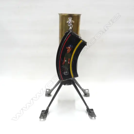 BRASS SHELL CASE ON SPRING FOLDING LEGS WITH ?????  H530MM