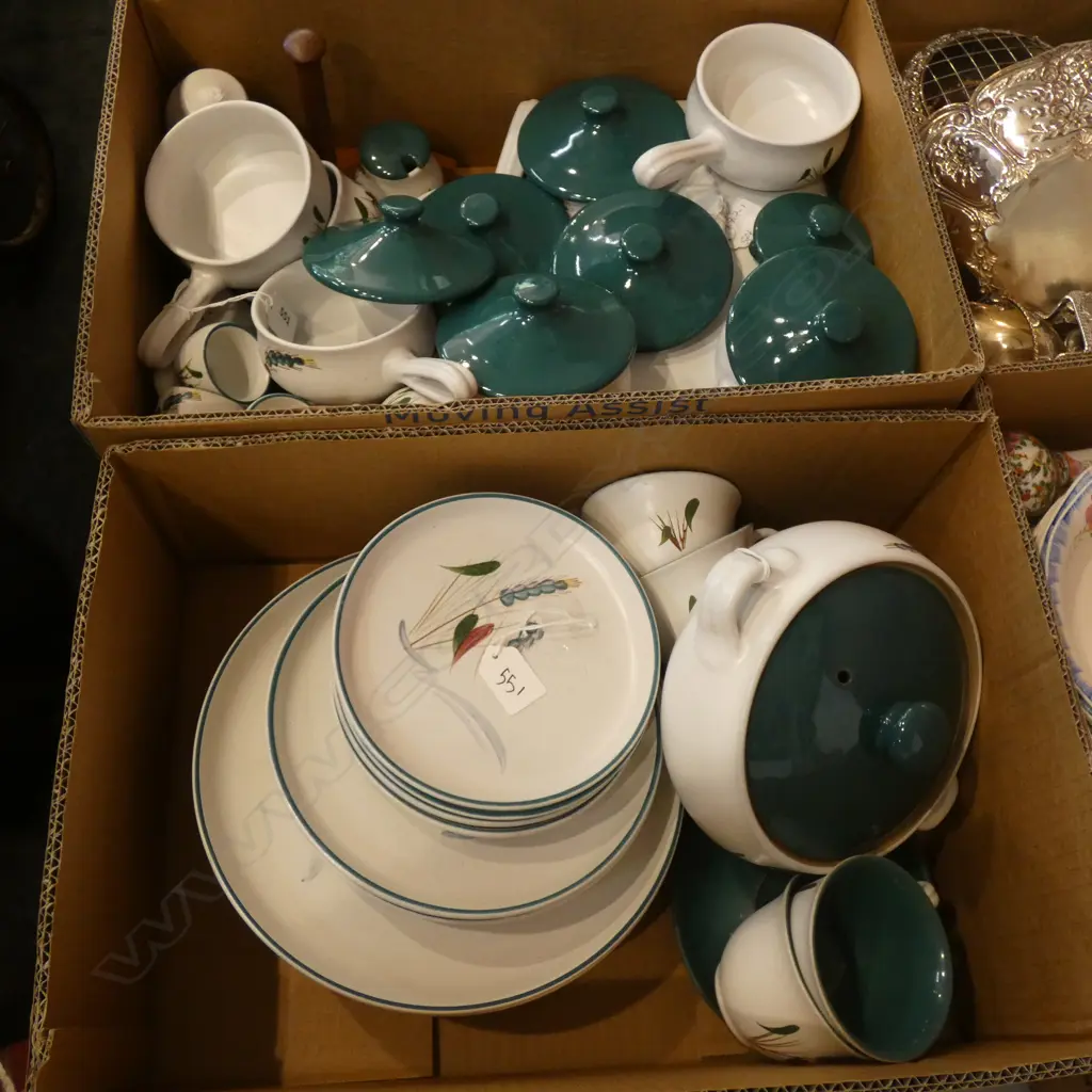 DENBY GREEN WHEATSHEAF LG PART DINNER SET ... Image 1++