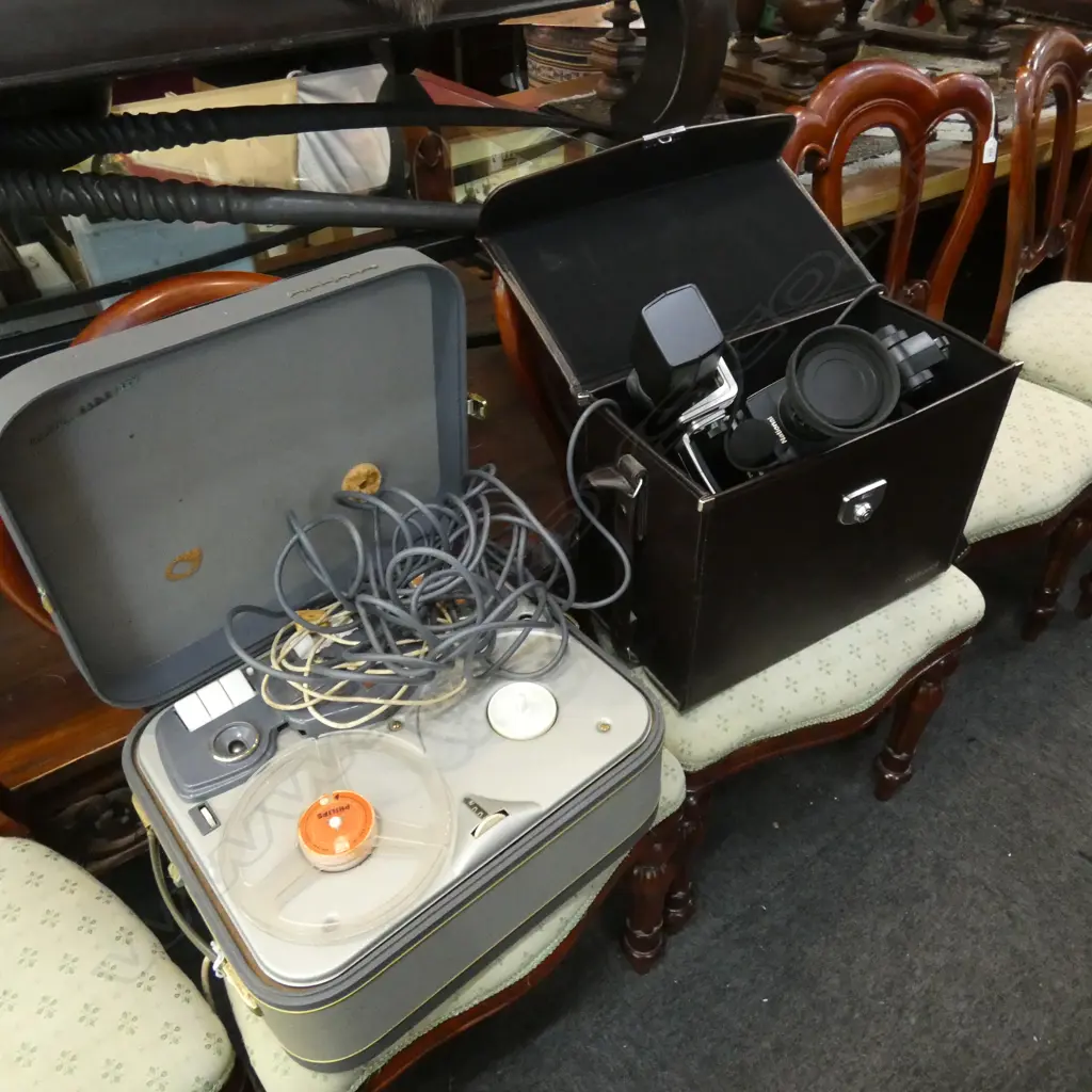 OLD NATIONAL MOVIE CAMERA IN CASE + OTHER CASED ITEM Image 1++