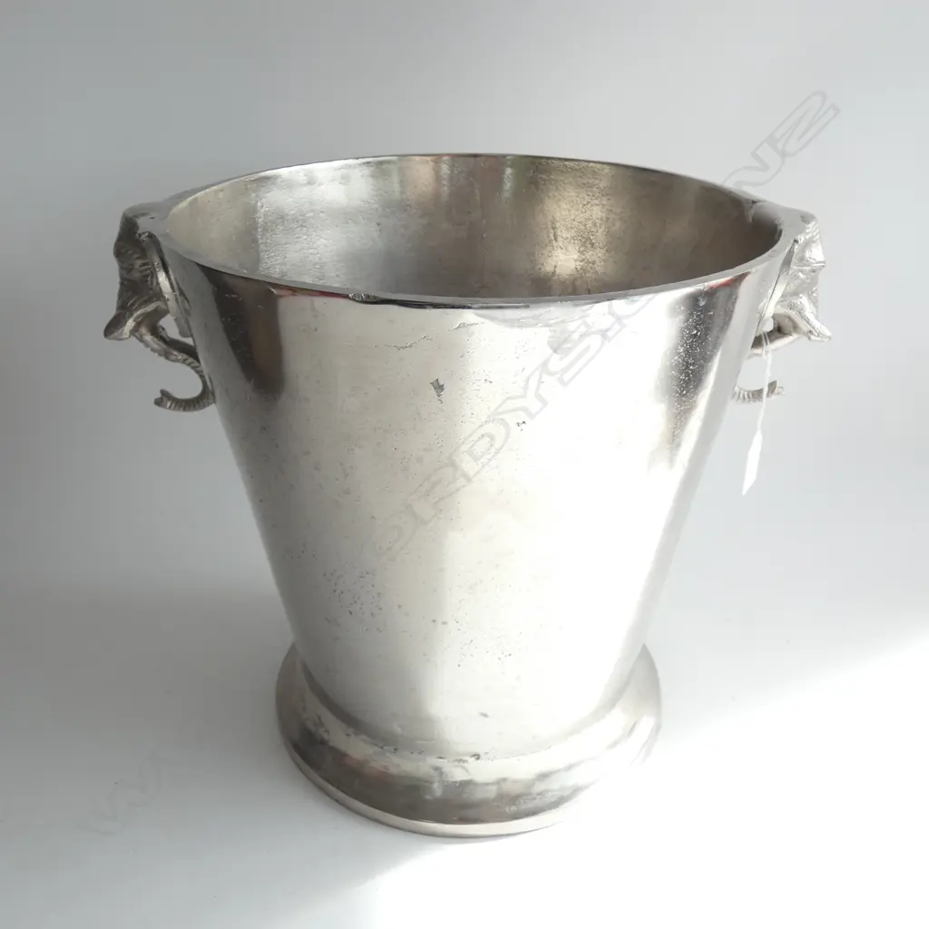 LARGE SILVER METAL CHAMPAGNE BUCKET H.310mm 310mm dia Image 1++