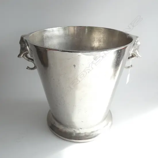LARGE SILVER METAL CHAMPAGNE BUCKET H.310mm 310mm dia