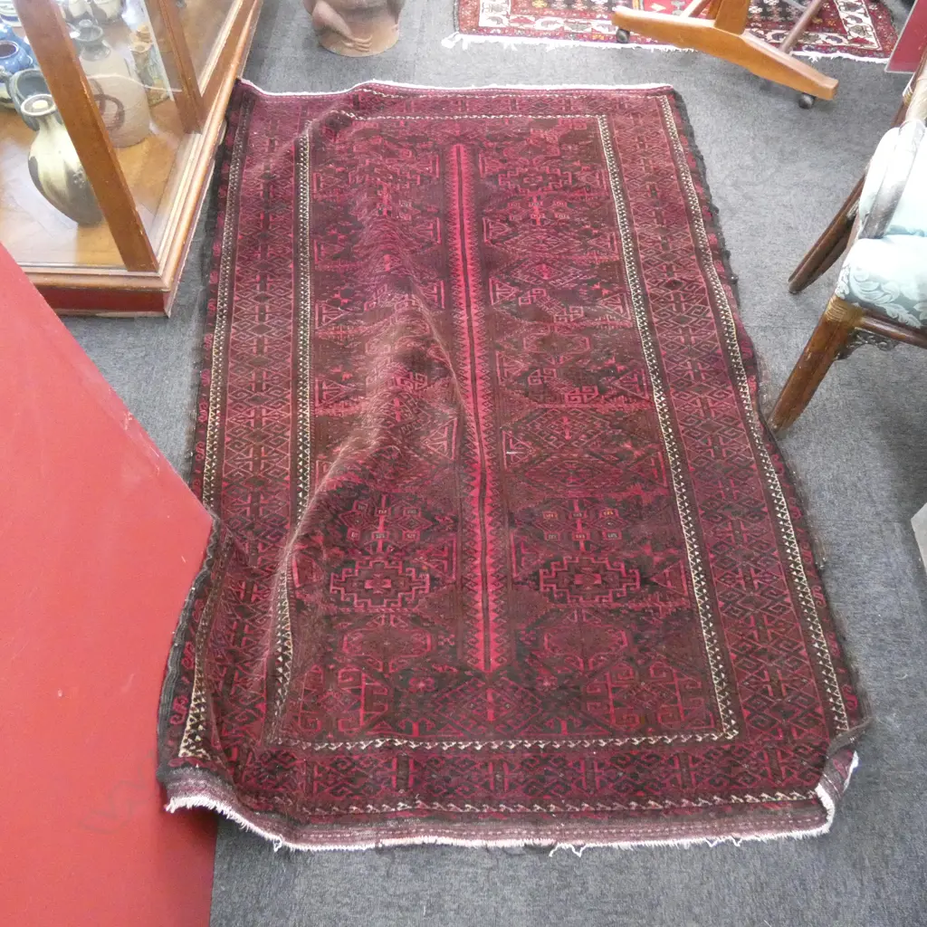 HAND KNOTTED ALL WOOL TURKOMAN RUG 1930x1270mm Image 1++