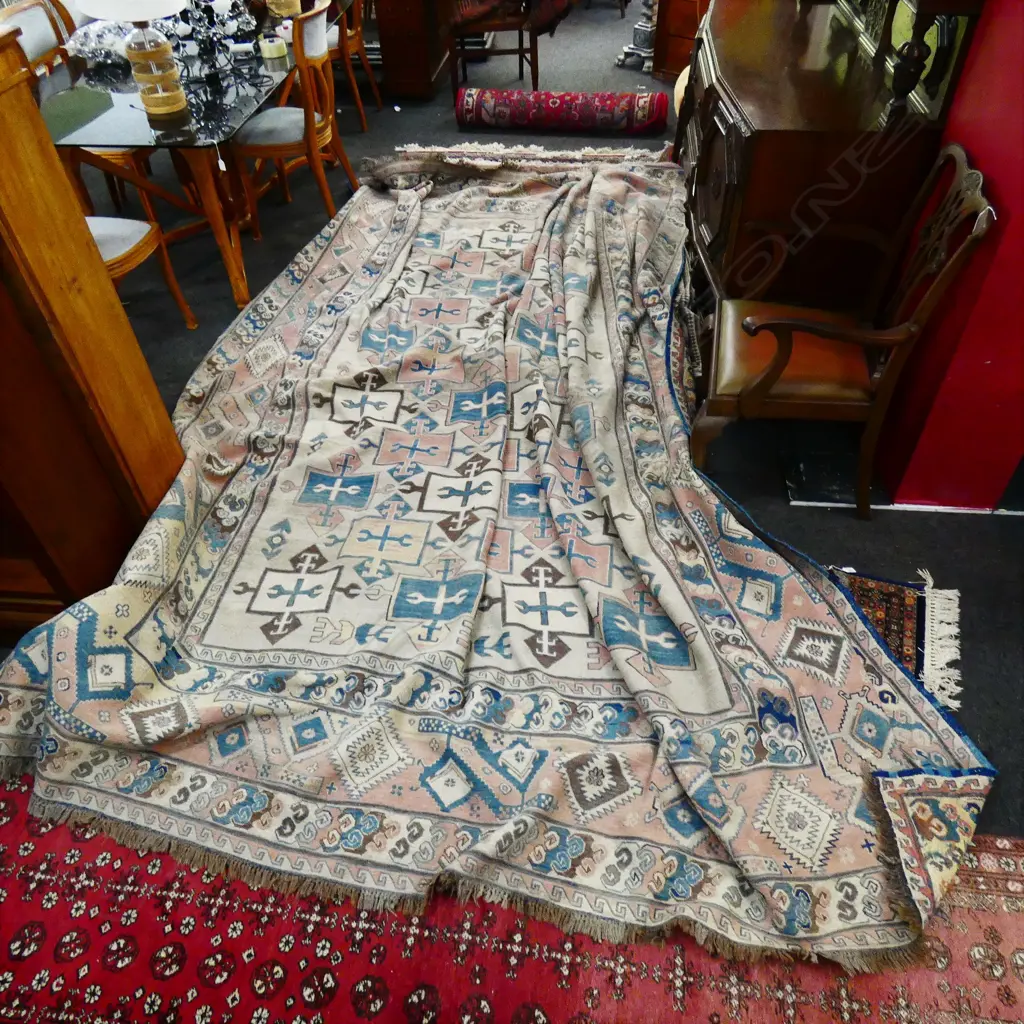FLAT WEAVE WOVEN TERRACOTTA ALL WOOL CARPET 3900x3000mm Image 1++