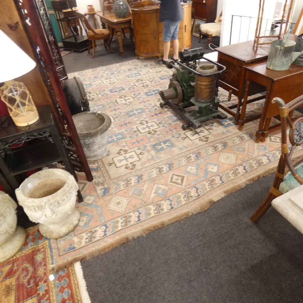 FLAT WEAVE WOVEN TERRACOTTA ALL WOOL CARPET 3900x3000mm Image 1++