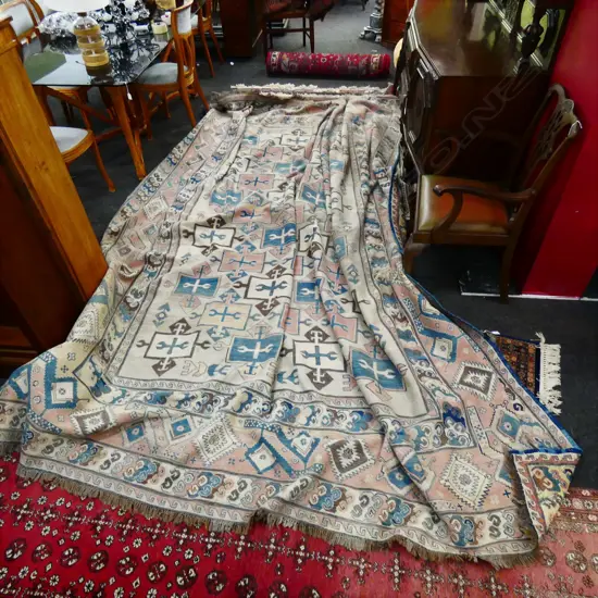 FLAT WEAVE WOVEN TERRACOTTA ALL WOOL CARPET 3900x3000mm