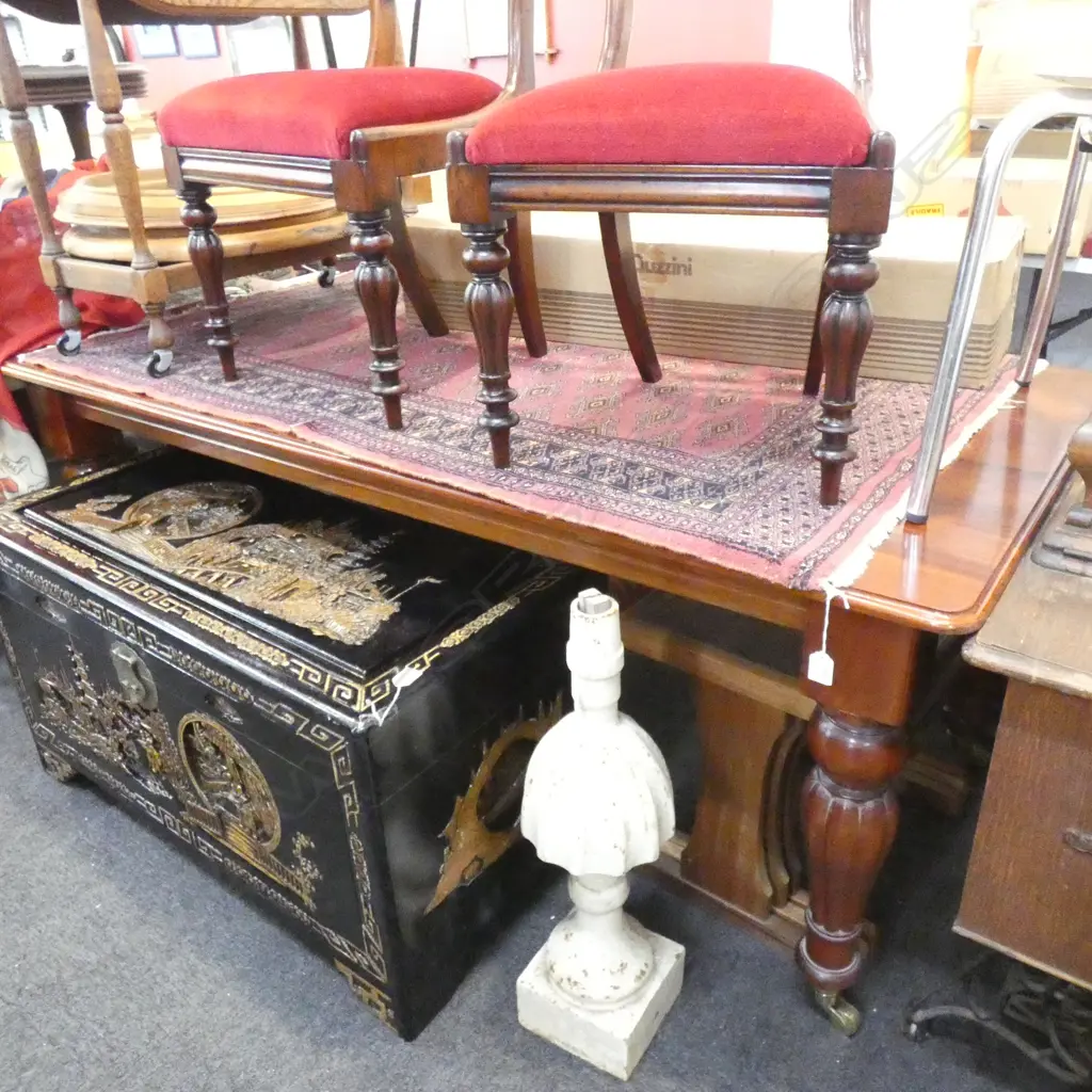 MAHOGANY VICTORIAN STYLE DINING TABLE 1800 x 900 x 760mm Image 1++