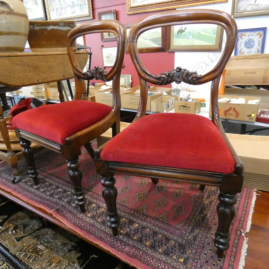 PR MID-VICTORIAN QUALITY BALLOON BACK CHAIRS UPHOLSTERED Image 1++