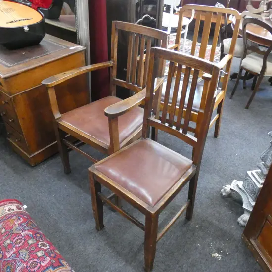 3 OAK CHAIRS 