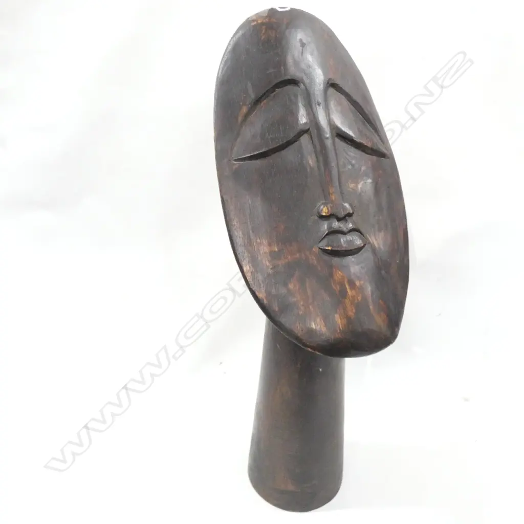 CARVED WOODEN FACE H.630mm Image 1++