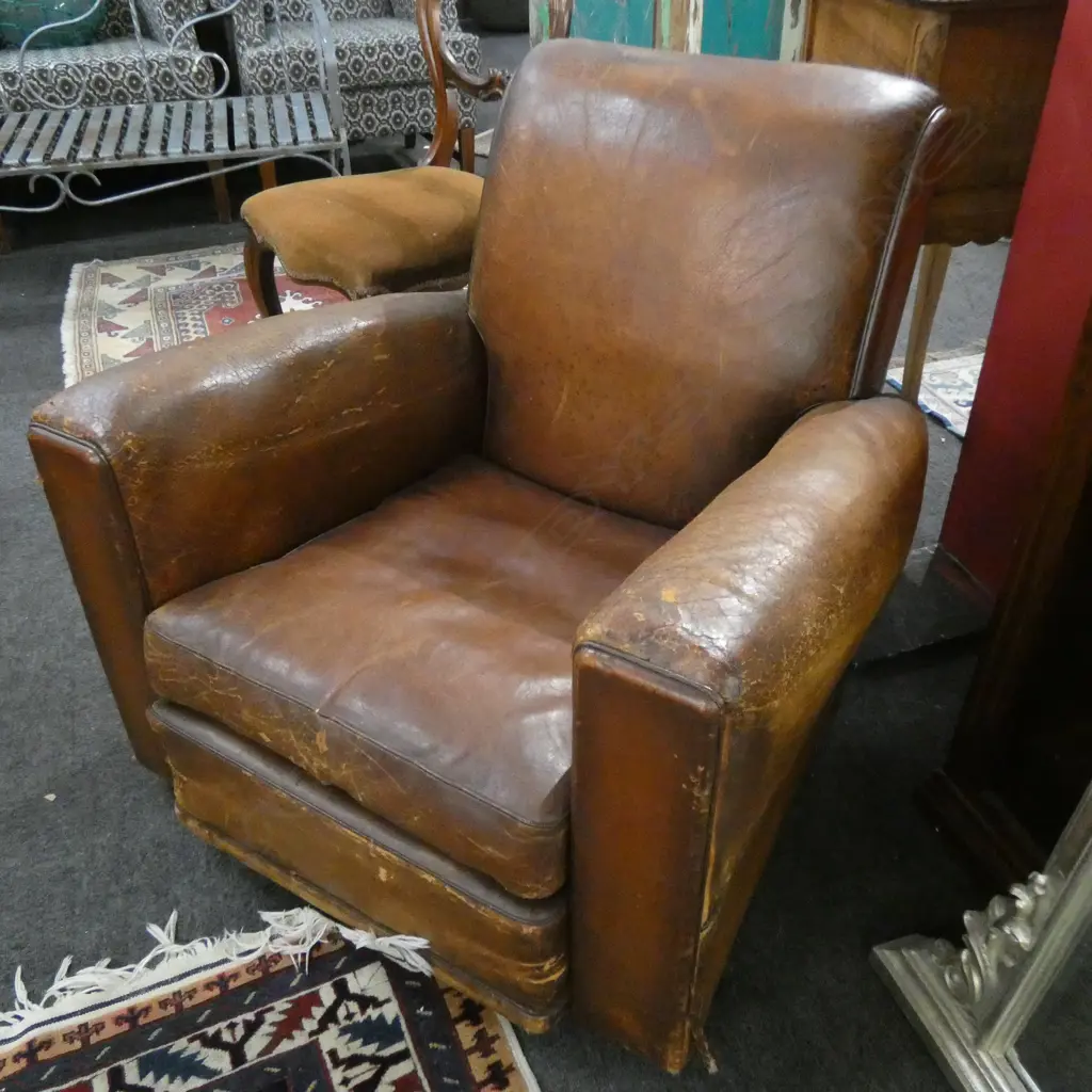 PR VINTAGE LEATHER TUB CHAIRS... Image 1++