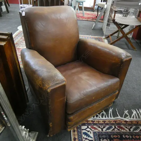PR VINTAGE LEATHER TUB CHAIRS...