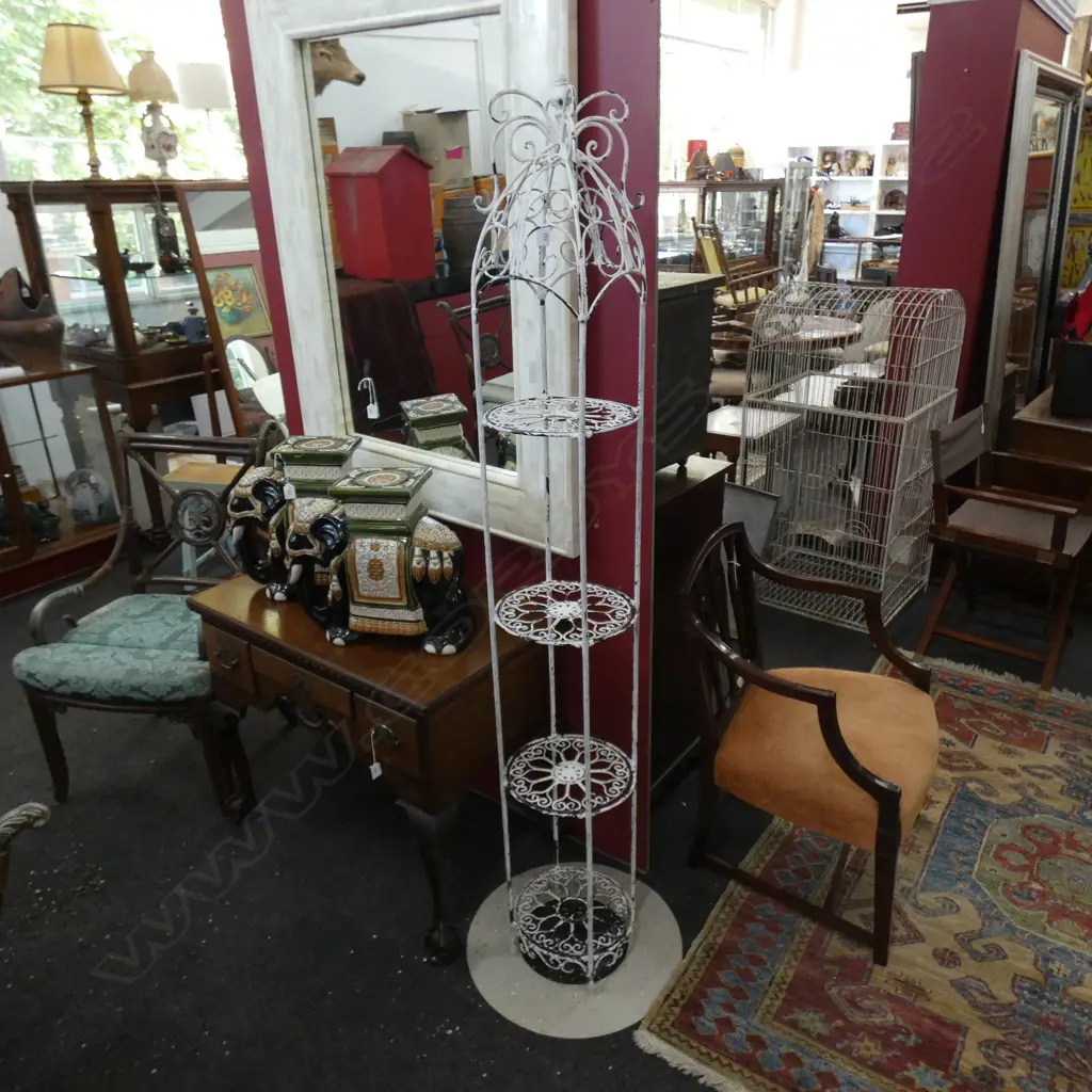 4 TIER WHITE PAINTED METAL STAND H.1800mm Image 1++