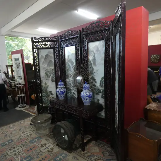 LARGE CHINESE FOUR FOLD SCREEN