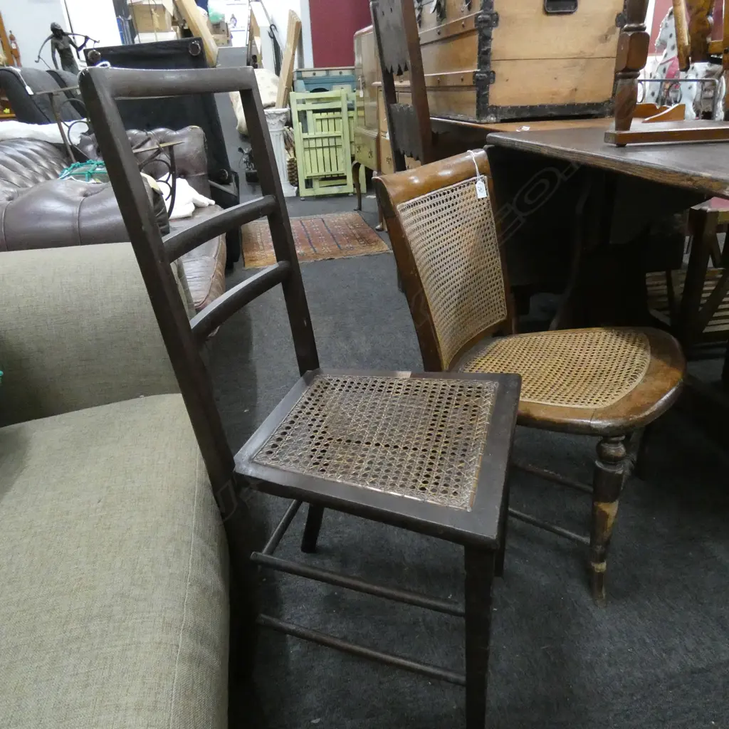 2 WOVEN CANE CHAIRS  Image 1++