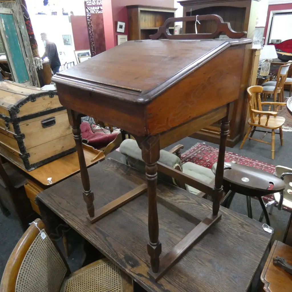 LATE 19TH C MAHOGANY WRITING DESK H 940 MM Image 1++