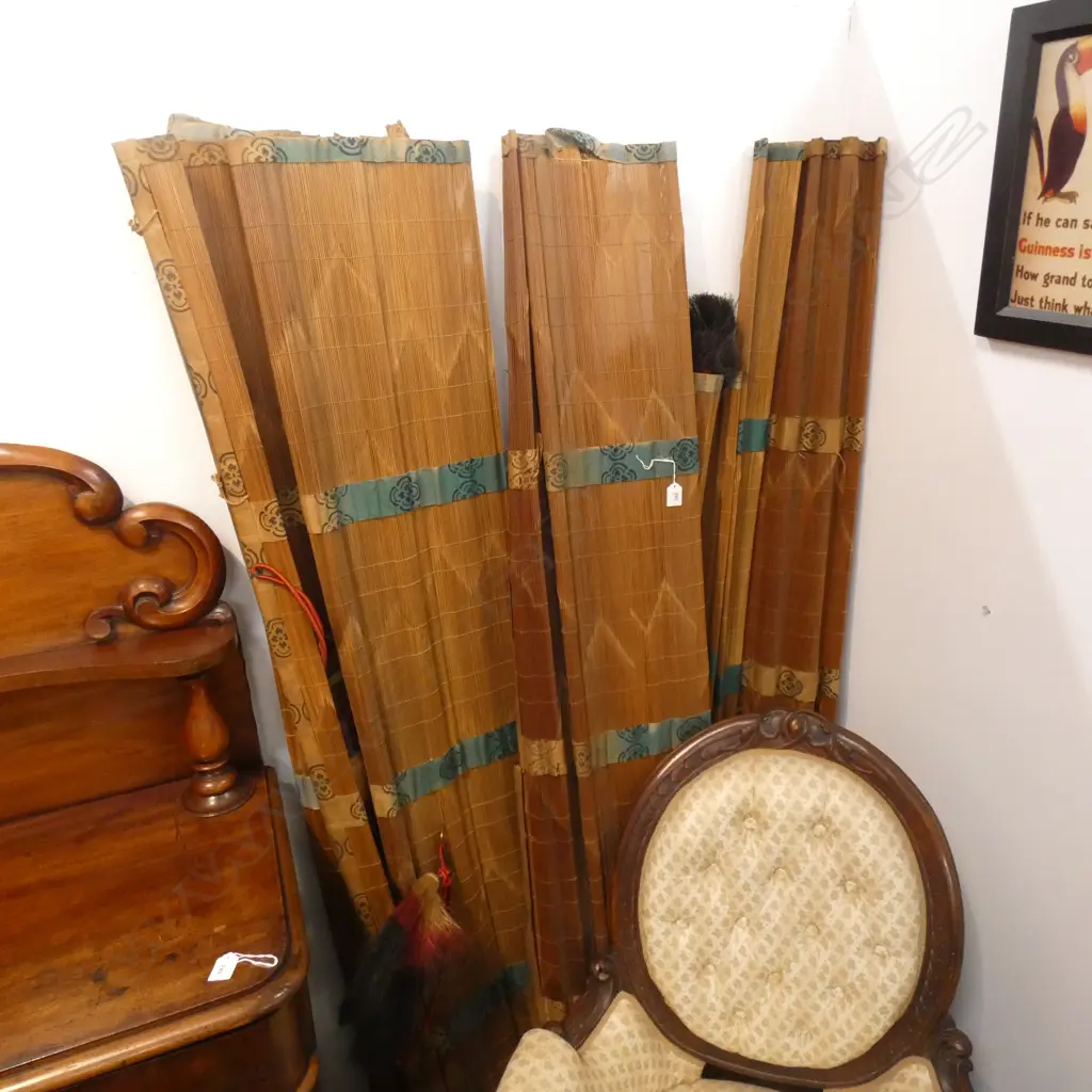 5 ‘SUDARE’ SPLIT BAMBOO BLINDS FROM A SHINTO SHRINE Image 1++
