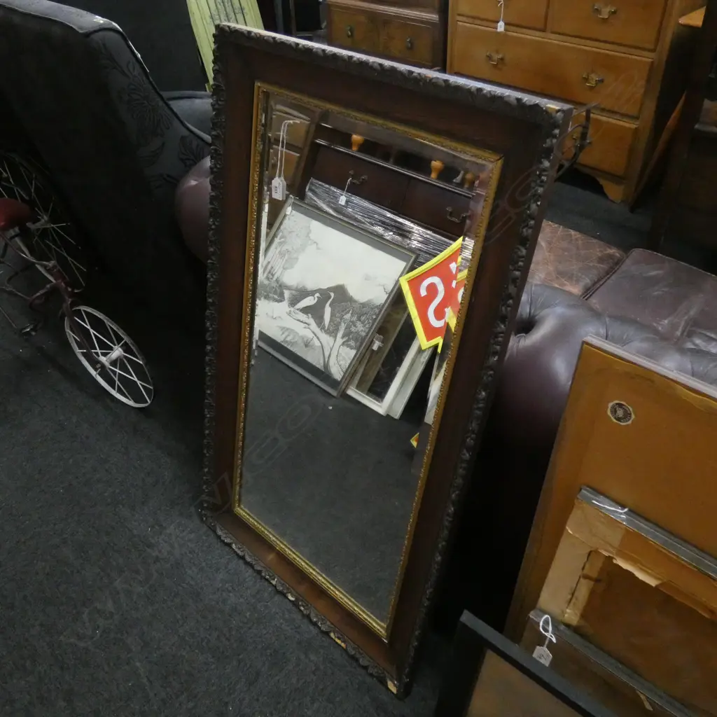 FRAMED BEVELLED MIRROR 630x1080mm Image 1++