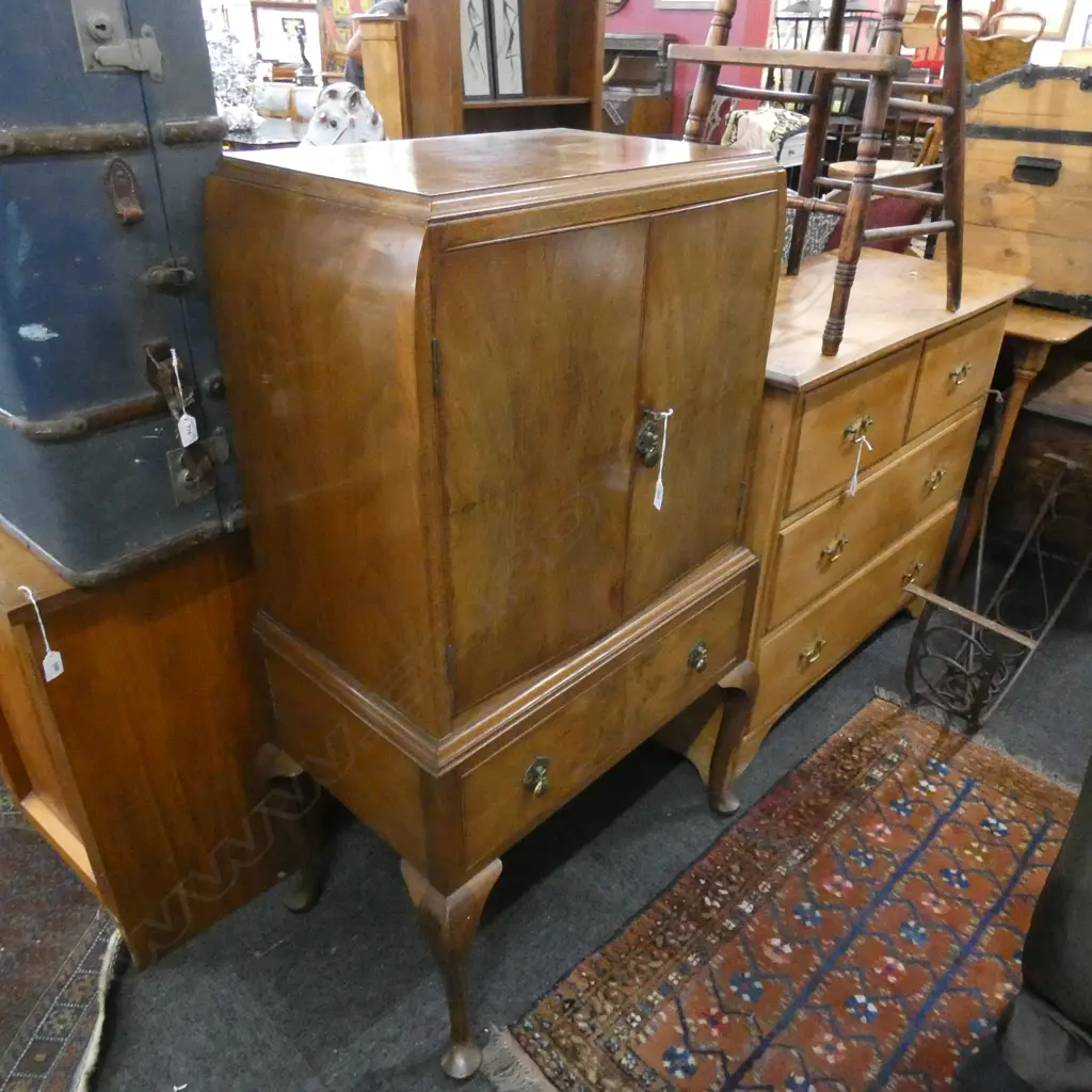 1940'S WALNUT COCKTAIL CABINET EX. BOB KERRIDGE EST... Image 1++