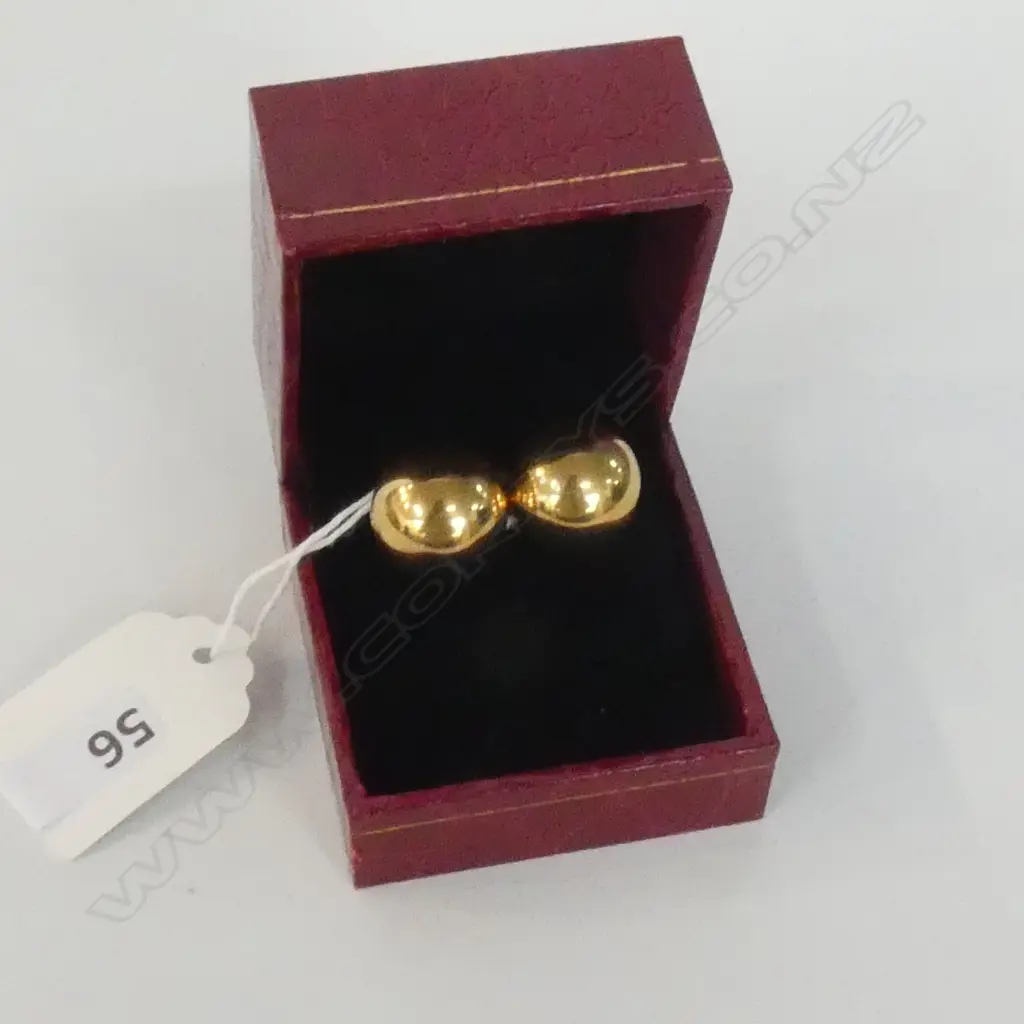 PR 18CT GOLD DOME EARRINGS w. OMEGA CLIPS 7.3 gms Image 1++