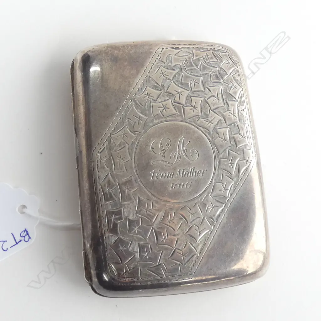STG SILVER CIGARETTE CASE, B'HAM 1907 86 GRAMS Image 1++