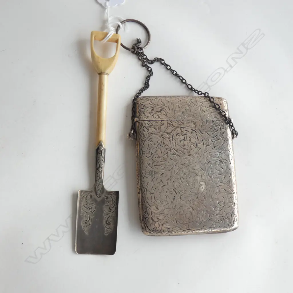 STG CIGARETTE CASE B'HAM 1898 85 gms+ MINI SPADE L.145mm Image 1++