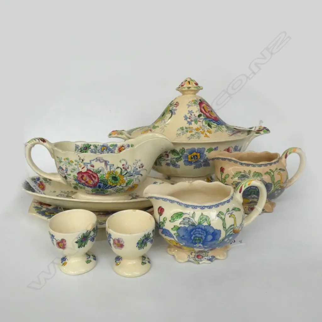 MASONS 'STRATHMORE' ASST PCS; TUREEN, GRAVY JUG & PLATE / JUGS, PLATE ETC..SOME A.F Image 1++